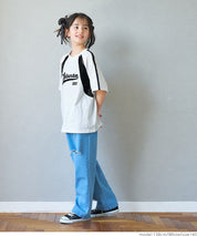 Children's lace panel sports style short-sleeved top