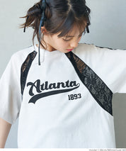 Children's lace panel sports style short-sleeved top