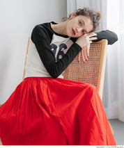 Urban sports style ribbed spring and summer long-sleeved top