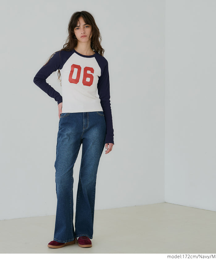 Urban sports style ribbed spring and summer long-sleeved top