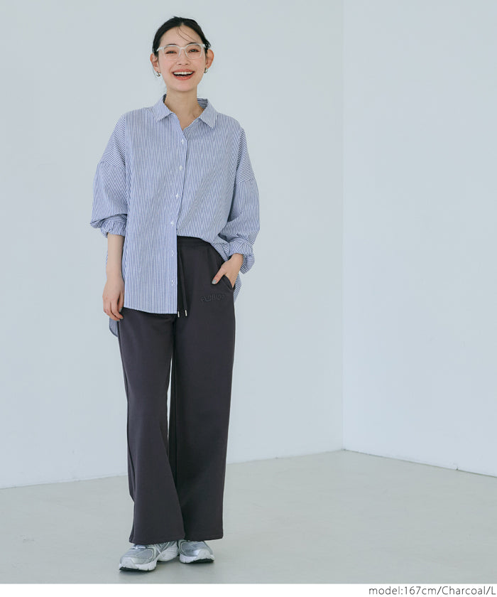 Cotton sports casual wide pants