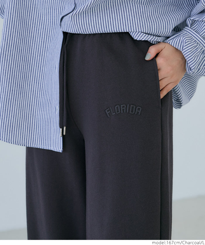 Cotton sports casual wide pants