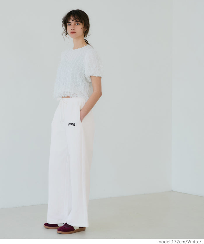 Cotton sports casual wide pants