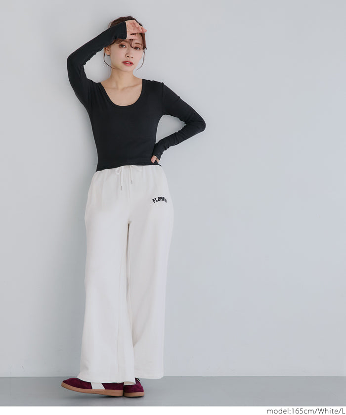 Cotton sports casual wide pants