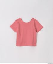 Kids Ribbed Back Cross Short Sleeve Top