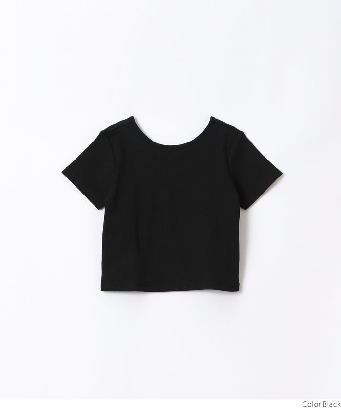 Kids Ribbed Back Cross Short Sleeve Top
