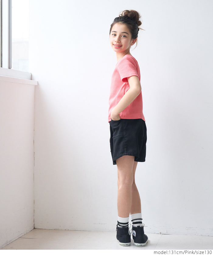 Kids Ribbed Back Cross Short Sleeve Top