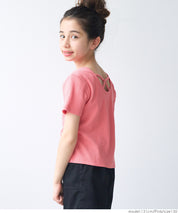 Kids Ribbed Back Cross Short Sleeve Top