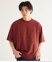 Men's round neck short-sleeved sweatshirt with English words embroidery