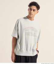 Men's round neck short-sleeved sweatshirt with English words embroidery