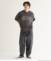 Men's round neck short-sleeved sweatshirt with English words embroidery