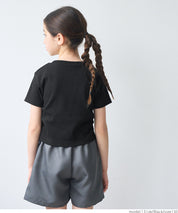 Short-sleeved top with kids' collar