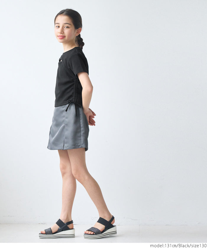 Short-sleeved top with kids' collar