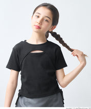 Short-sleeved top with kids' collar