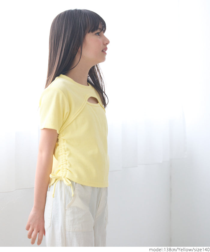Short-sleeved top with kids' collar