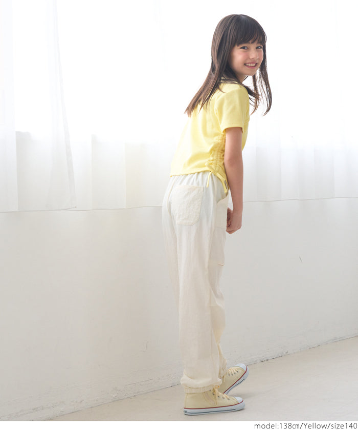 Short-sleeved top with kids' collar