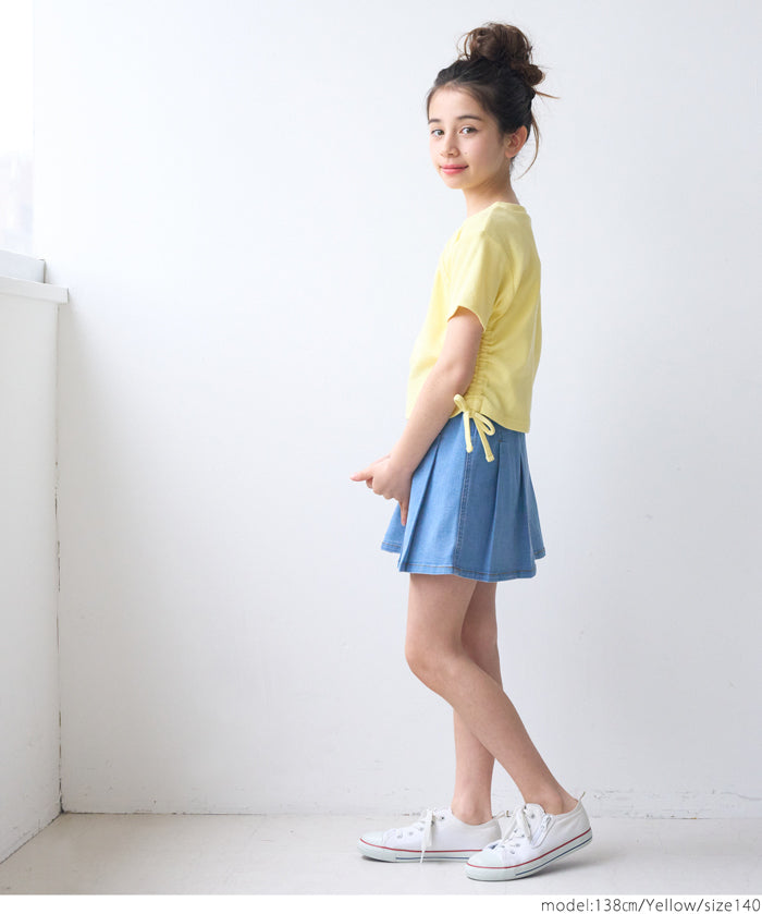 Short-sleeved top with kids' collar