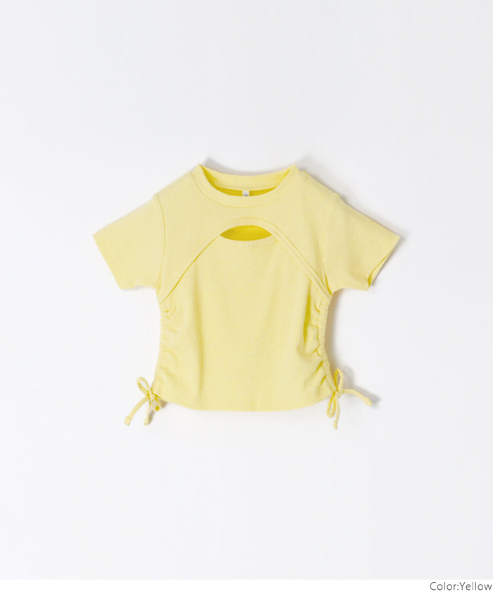 Short-sleeved top with kids' collar