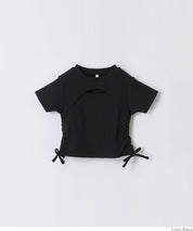 Short-sleeved top with kids' collar