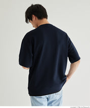 【Embossed function】Men's fake two-piece layered round neck top