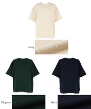 【Embossed function】Men's fake two-piece layered round neck top