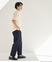【Embossed function】Men's fake two-piece layered round neck top