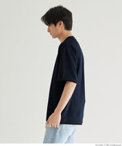 【Embossed function】Men's fake two-piece layered round neck top