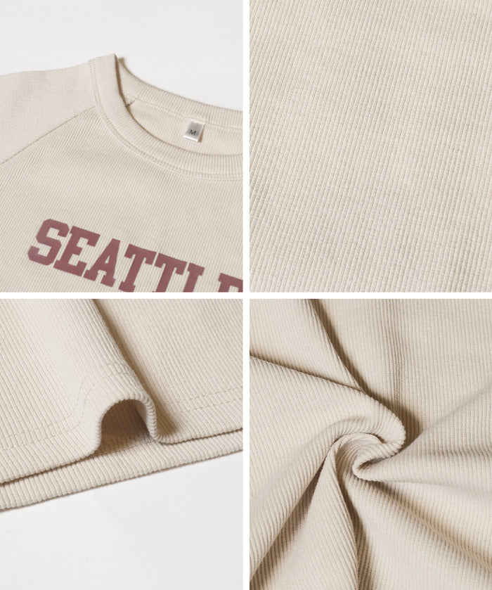 Number LOGO Threaded Cropped Slim Fit T-Shirt