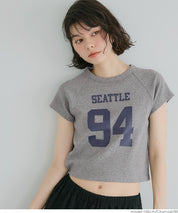 Number LOGO Threaded Cropped Slim Fit T-Shirt