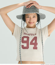 Number LOGO Threaded Cropped Slim Fit T-Shirt