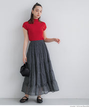 Mock Neck Slim Fit Knit French Sleeve Top