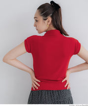 Mock Neck Slim Fit Knit French Sleeve Top