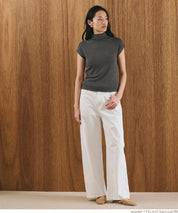 Mock Neck Slim Fit Knit French Sleeve Top