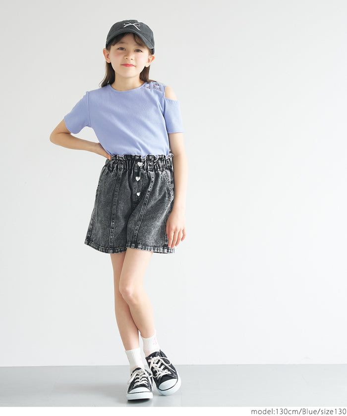 Children's One-Side Off-Shoulder Top
