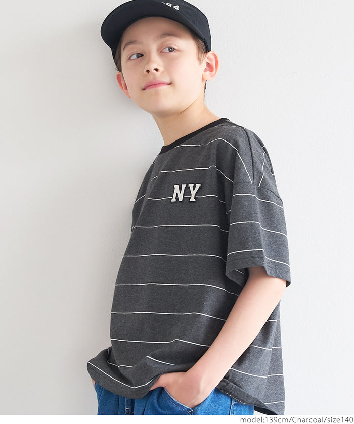 KIDS LOGO STRIPED SHORT SLEEVE TOP