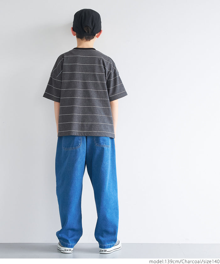 KIDS LOGO STRIPED SHORT SLEEVE TOP