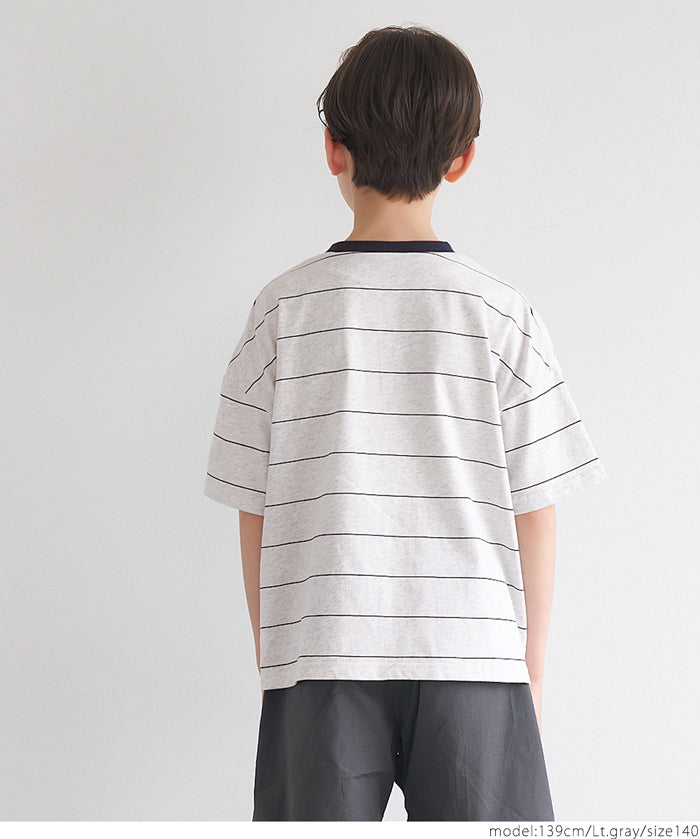 KIDS LOGO STRIPED SHORT SLEEVE TOP