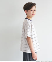 KIDS LOGO STRIPED SHORT SLEEVE TOP