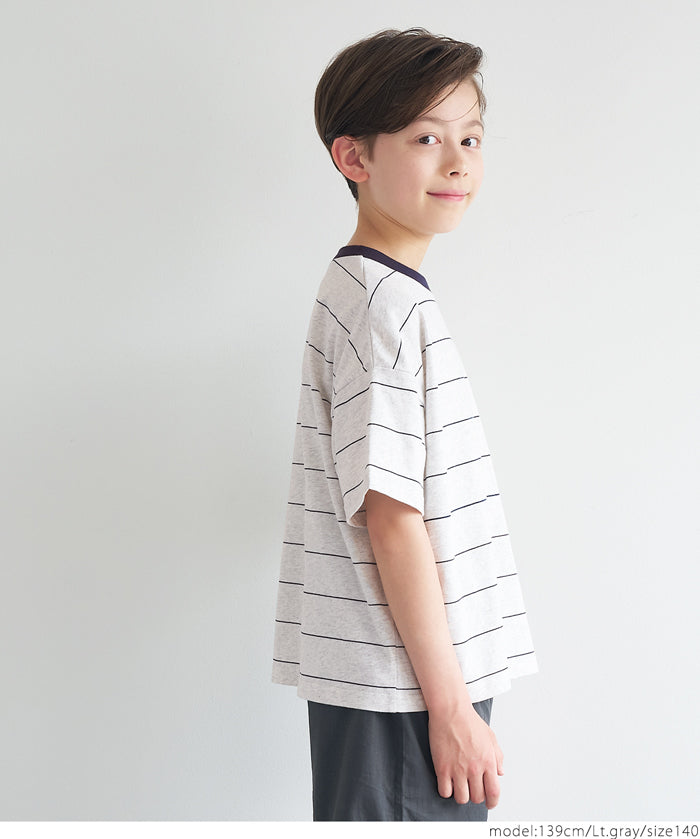 KIDS LOGO STRIPED SHORT SLEEVE TOP