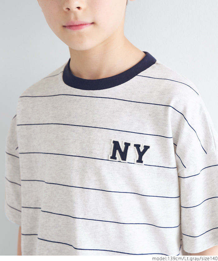 KIDS LOGO STRIPED SHORT SLEEVE TOP