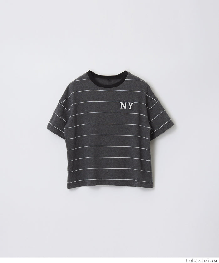 KIDS LOGO STRIPED SHORT SLEEVE TOP