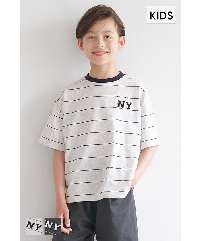 KIDS LOGO STRIPED SHORT SLEEVE TOP