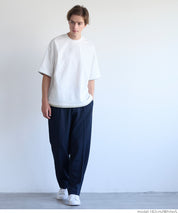 Men's Japanese style layered fake two-piece design round neck solid color T-shirt