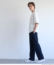 Men's Japanese style layered fake two-piece design round neck solid color T-shirt