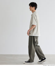 Men's Japanese style layered fake two-piece design round neck solid color T-shirt