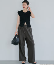 Sporty side-line straight-leg casual wide-leg pants