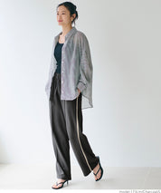 Sporty side-line straight-leg casual wide-leg pants