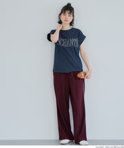 Sporty side-line straight-leg casual wide-leg pants