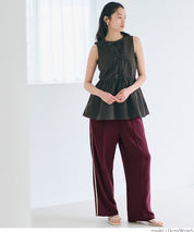 Sporty side-line straight-leg casual wide-leg pants