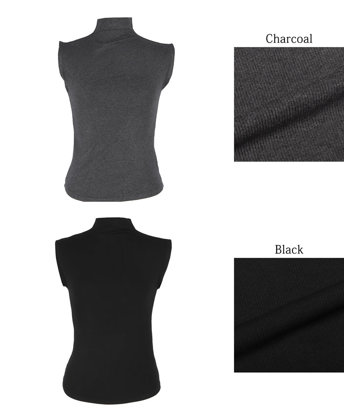 Temperament Half Turtleneck Sleeveless Knit Top
